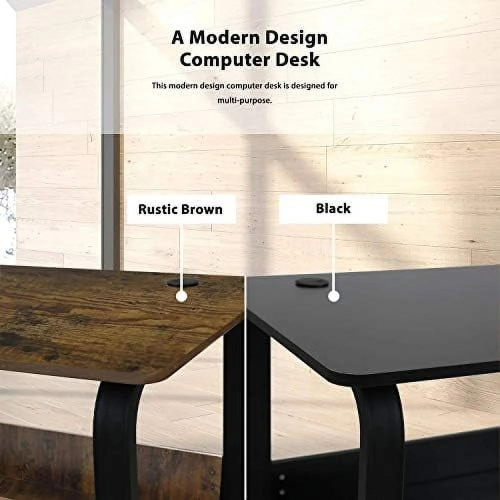 Computer Desk Home Office Work Station 55'' Rustic Wood Tone S55461