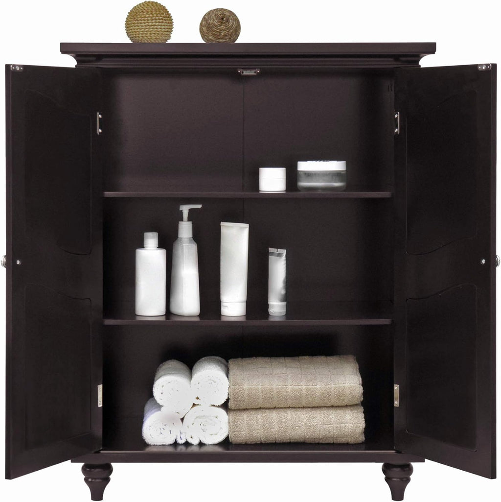Freestanding Floor Cabinet with 2 Doors and 2 Adjustable Shelves U4459
