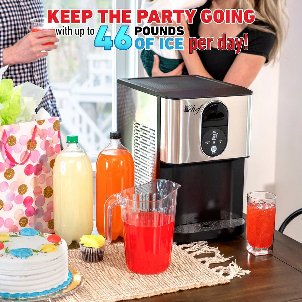 Self Dispensing Nugget Ice Maker Countertop 46LB Per Day H296639