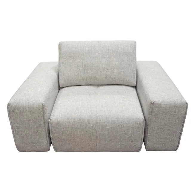 Light Brown Fabric Modular 1-Seater with Adjustable Backrest D730