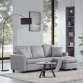 Gray Linen Fabric Convertible Sectional Sofa X517