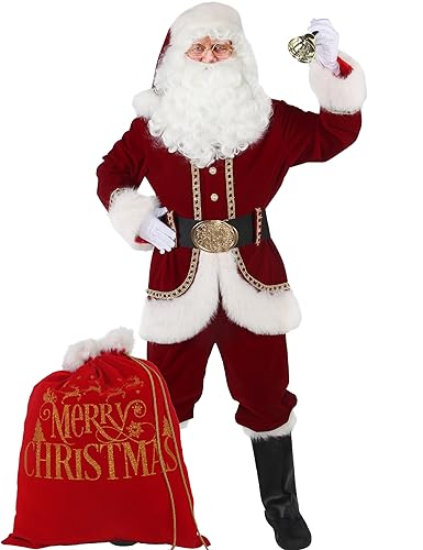 11pcs Red Adult Santa Suit E234