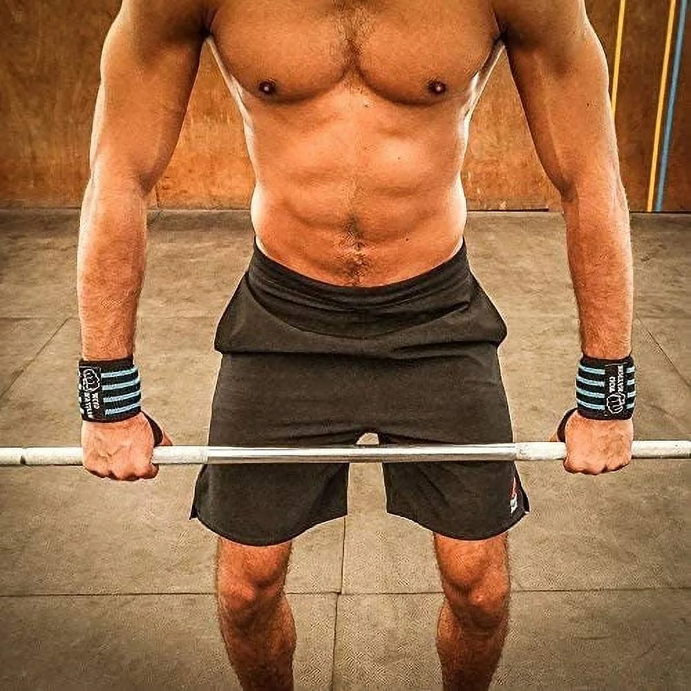 Black Set of 2 Weightlifting Wrist Wraps W9497
