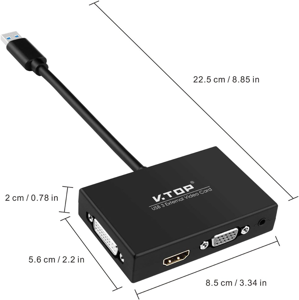 USB 3.0 to HDMI-DVI-VGA Video Graphics Card Adapter M139455