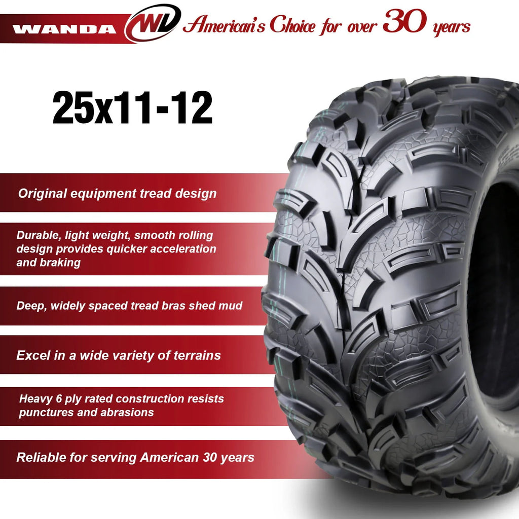 WANDA ATV Tire 25x11-12 6PR D136