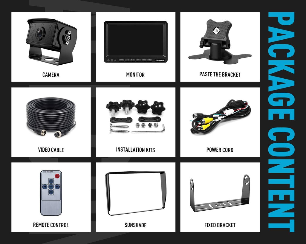 7'' 1080P HD Backup Camera System Kit IP69 Waterproof Rear View Camera X70412