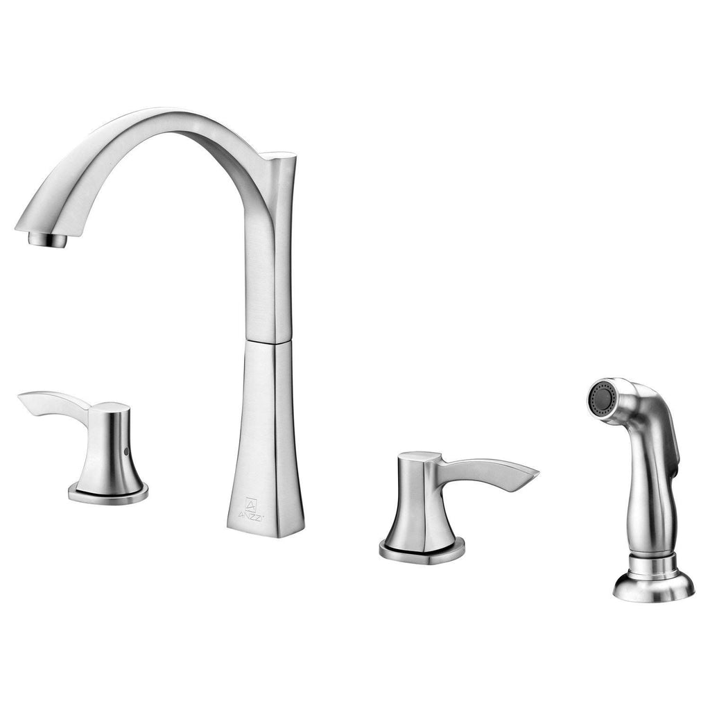 2-Handle Standard Kitchen Faucet in Brushed Nickel O849381