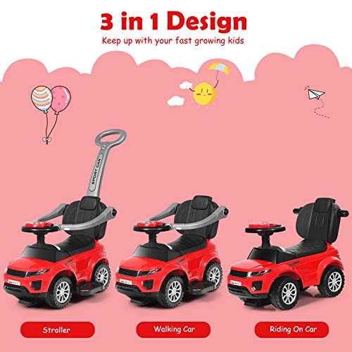 3 in 1 Ride on Push Car with Parental Handle (Pink) U310122