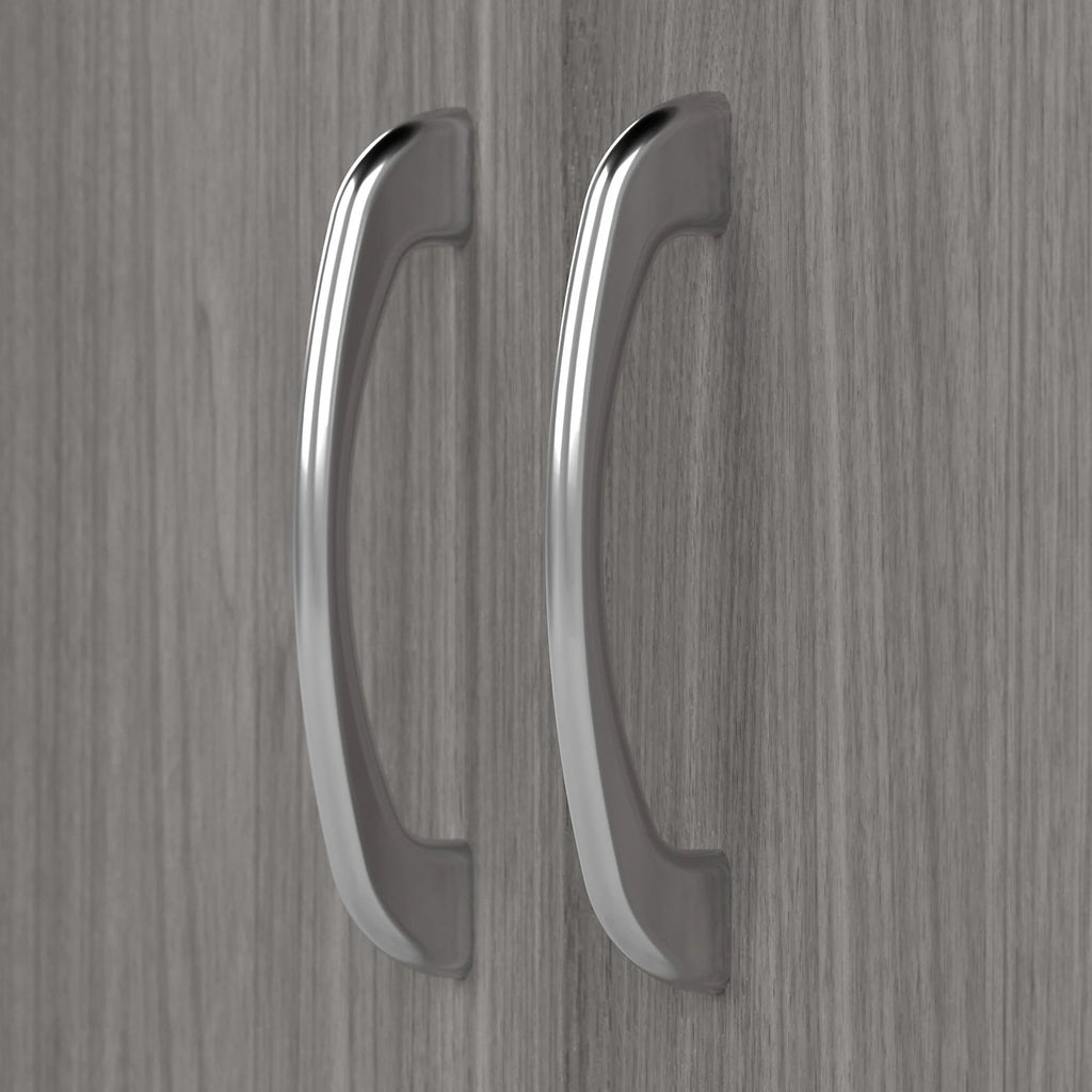 Tall Storage Cabinet with Doors in Modern Gray L34672