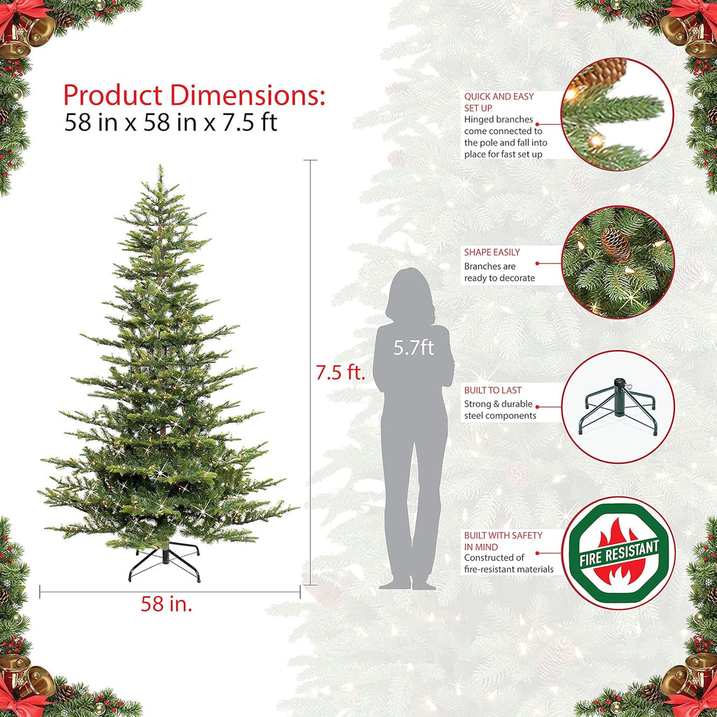7.5 Foot Pre-Lit Artificial Christmas Tree with 700 Clear Lights D4682