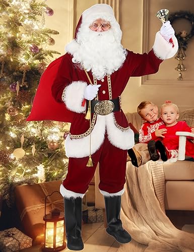 11pcs Red Adult Santa Suit E234