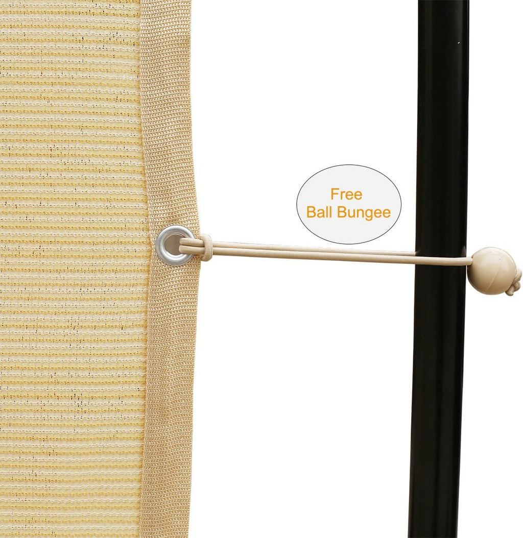 90% Shade Fabric Sun Shade Cloth Taped Edge with Grommets 12’ x 20’, Wheat N58022