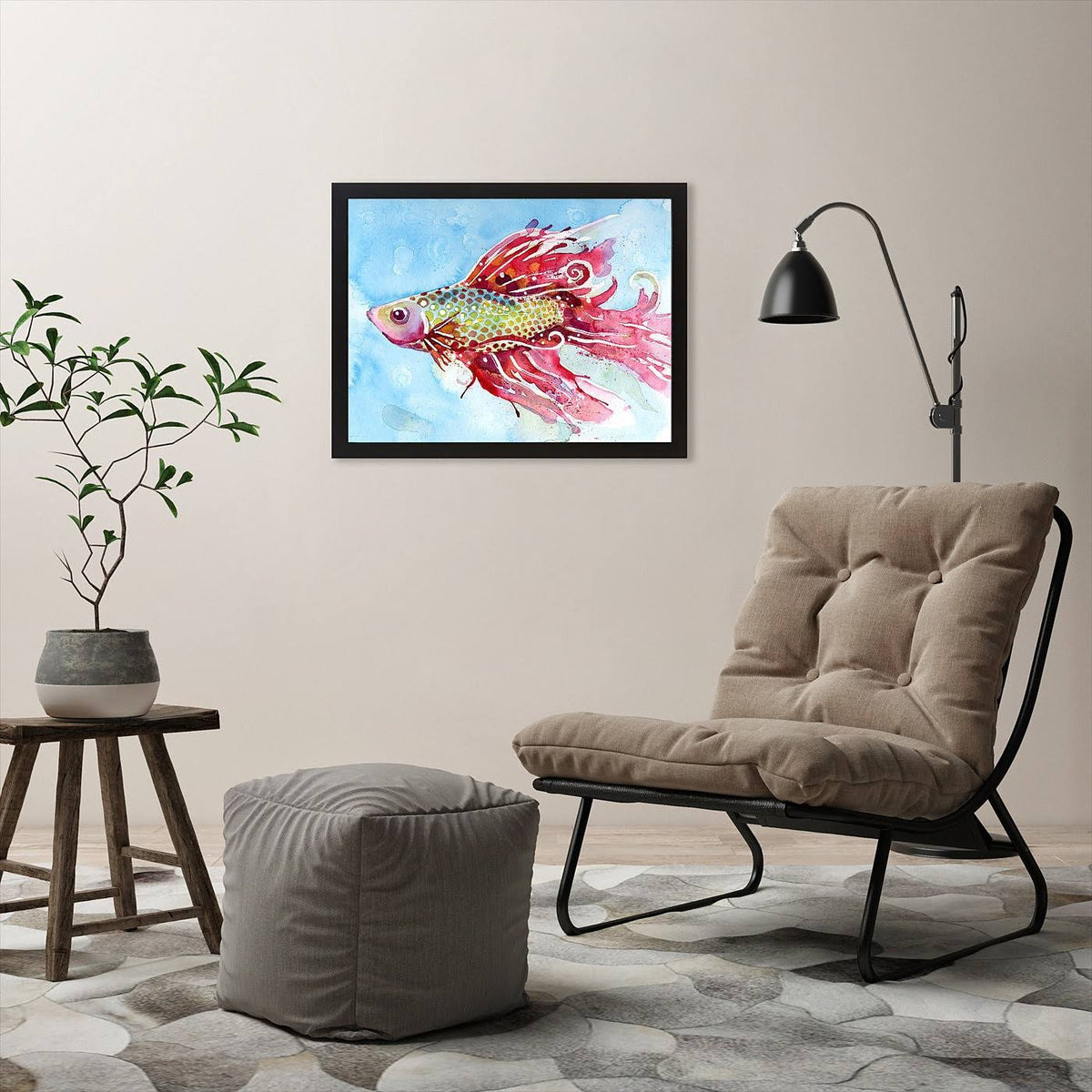 Black Frame Fish Swim Picture O533561