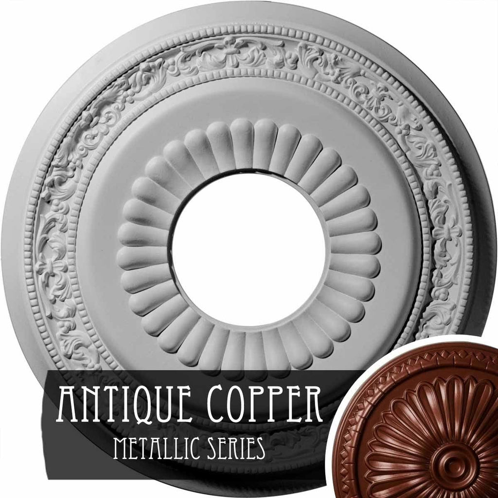 20 5/8 inchod x 6 1/4 inchid x 1 3/8 inchp Hand-Painted Ceiling Medallion G346