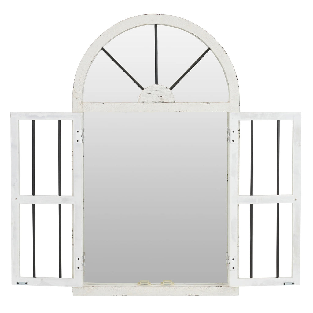 White Arched Window Wall Mirror 42" x 25" A757