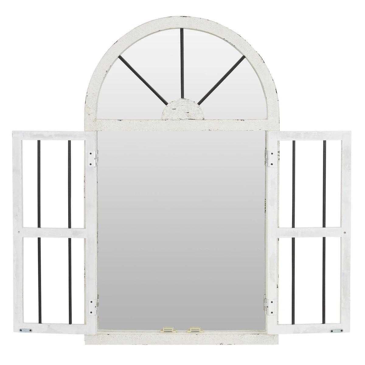 White Arched Window Wall Mirror 42" x 25" A757
