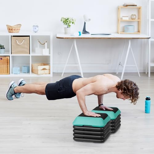 16" x 16" Adjustable Aerobic Stepper with 4 Risers, Green Q215