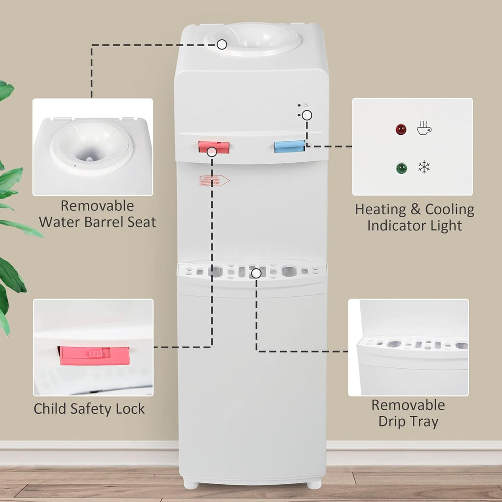 White Stainless Steel Top Loading Water Cooler Dispenser Q850