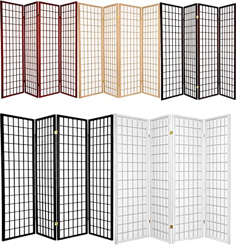 6 Panels Room Divider Privacy Screen Partition 71" Tall Cherry Finish 104" Wide T798