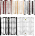6 Panels Room Divider Privacy Screen Partition 71" Tall Cherry Finish 104" Wide T798