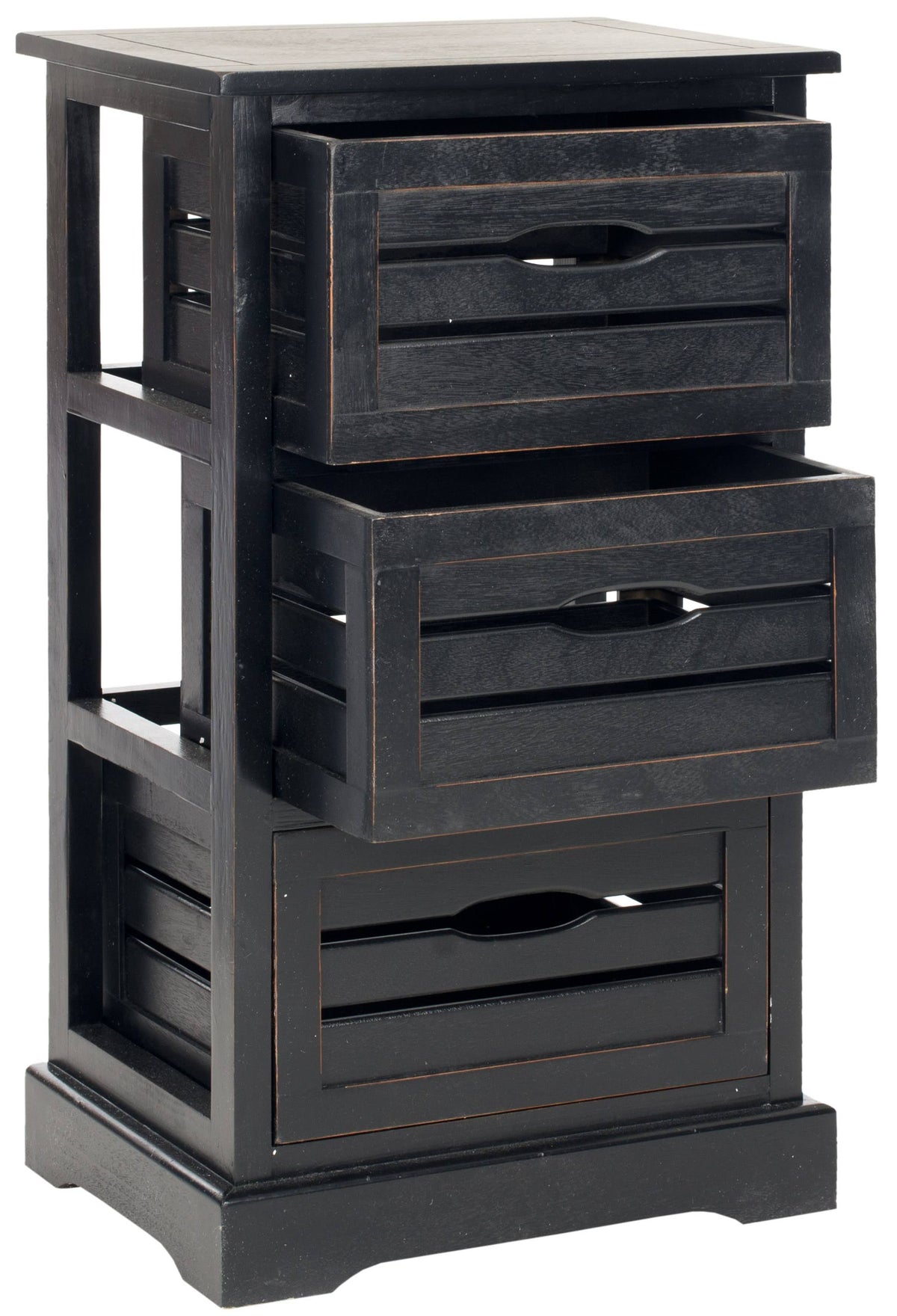 Black 3 Drawer Cabinet W8808