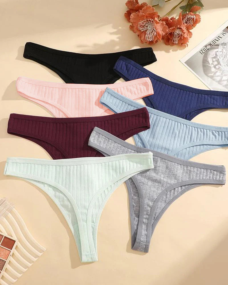 Low-Rise Cotton Thong Panty 9 Pack D78805