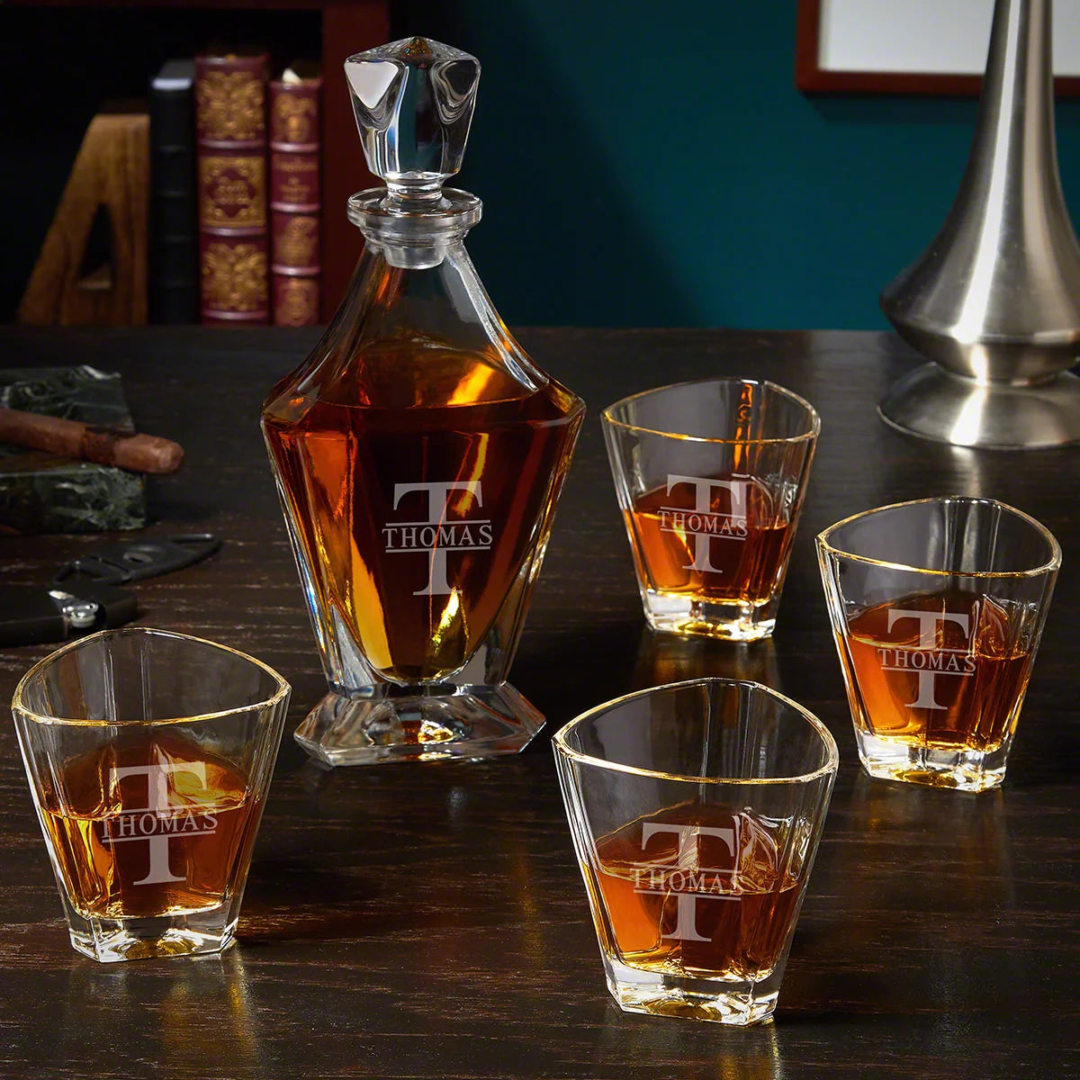 Engraved Whiskey Decanter Set I103774