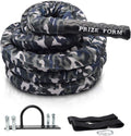 Battle Exercise Training Rope with Camo Protective Cover & Anchor Strap Kit, Poly Dacron 1.5 Inch Diameter 30ft 40ft X1704