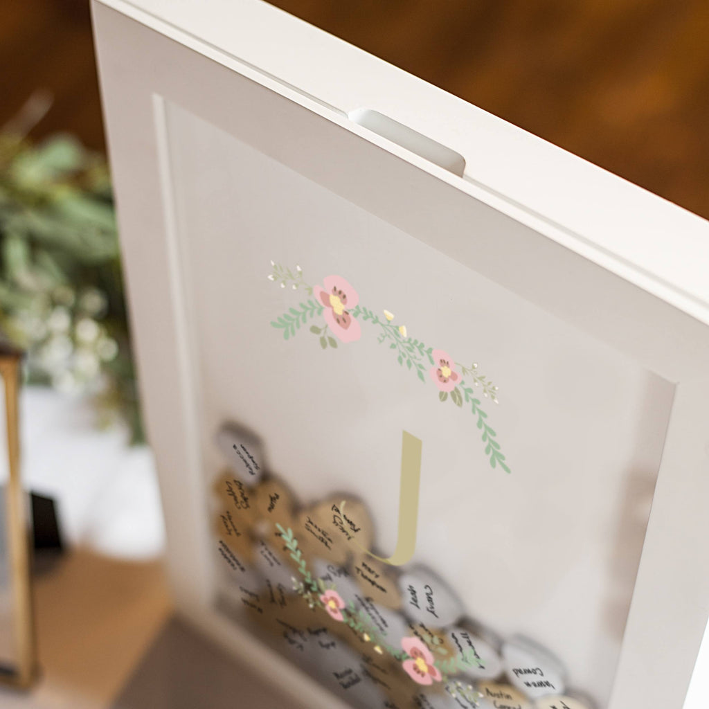 Floral Heart Drop Guestbook H697