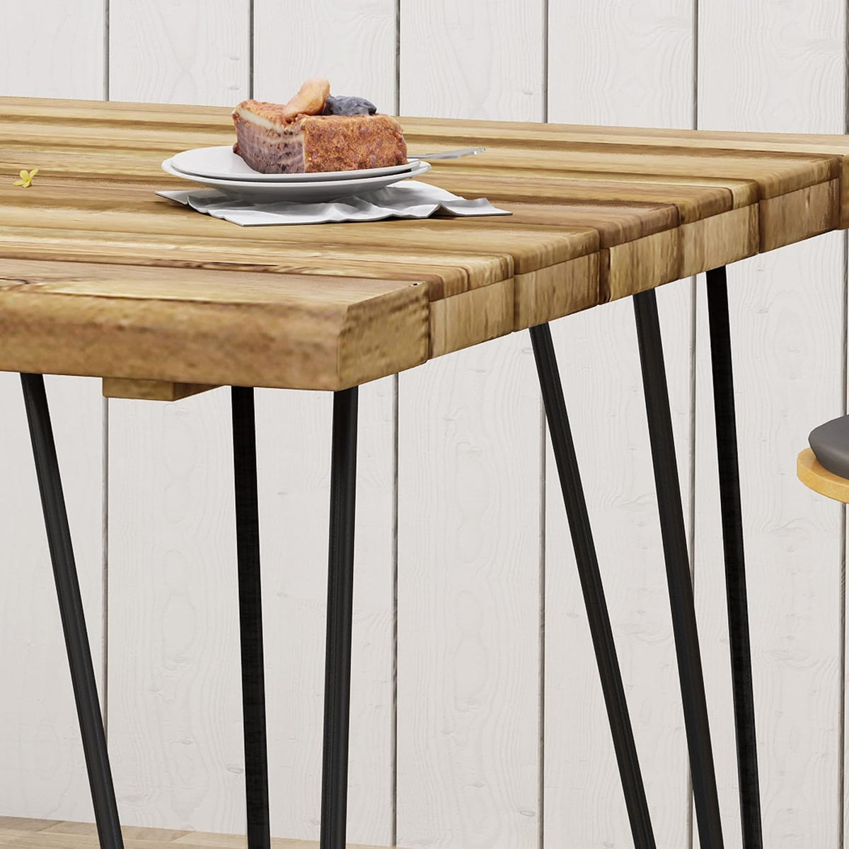 Teak Finish Acacia Wood Dining Table P971237