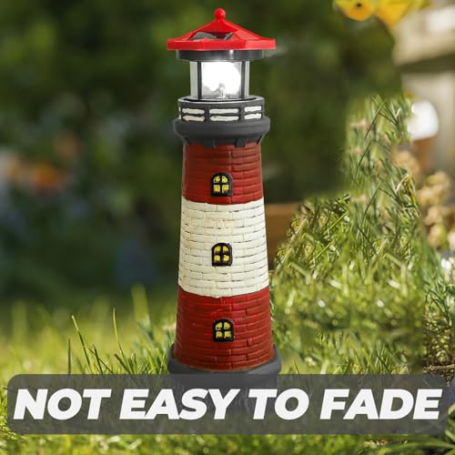 Solar Powered Rotating Lighthouse Statue D27185
