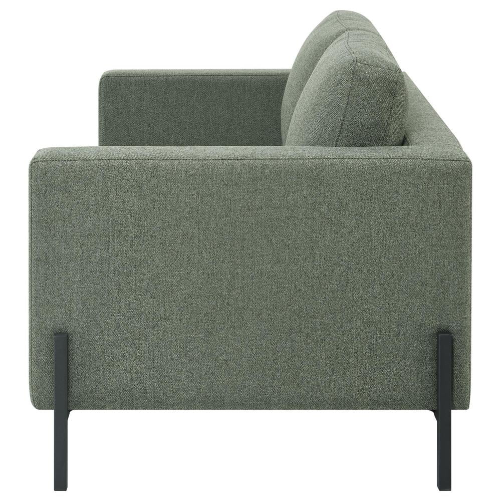 Sage Upholstered Fabric Loveseat with Track Arms X93945