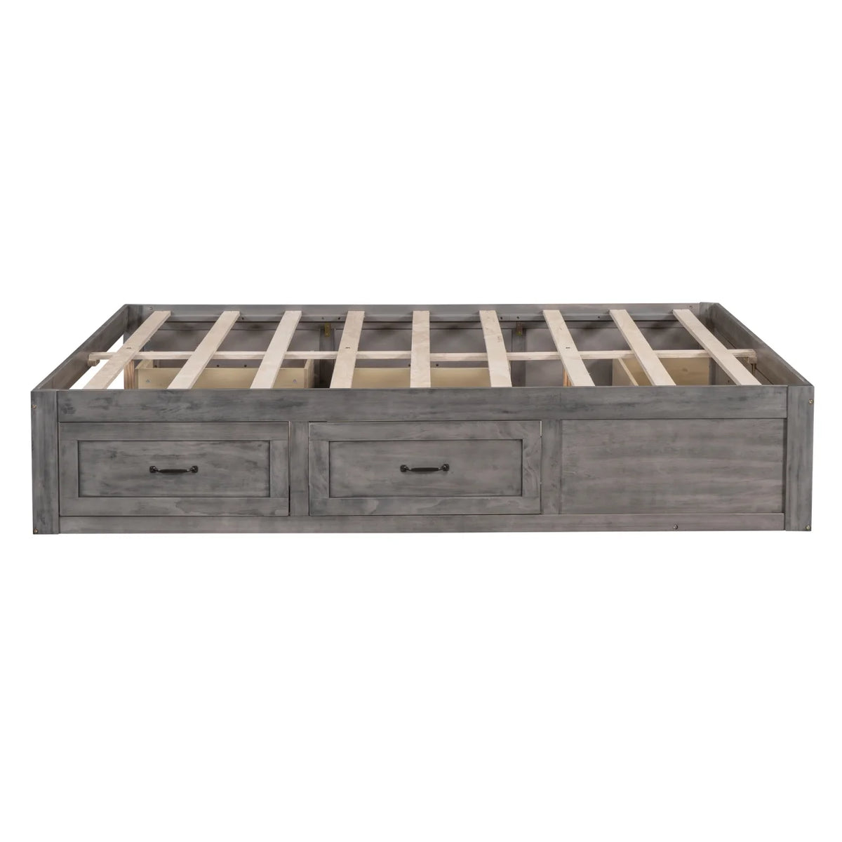 Full Size Wood Captain Bed with 6 Storage Drawers U711254