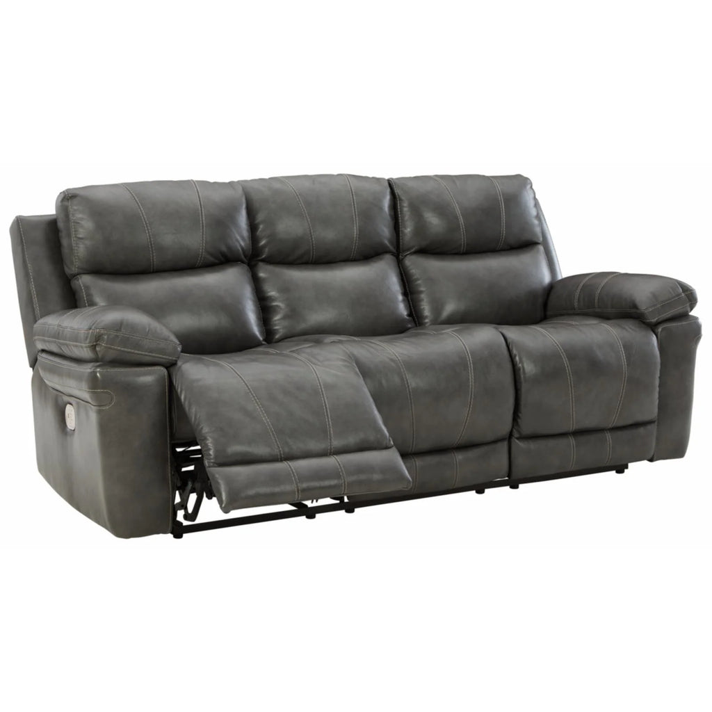 Chocolate Leather Power Reclining Sofa with Headrest R21501