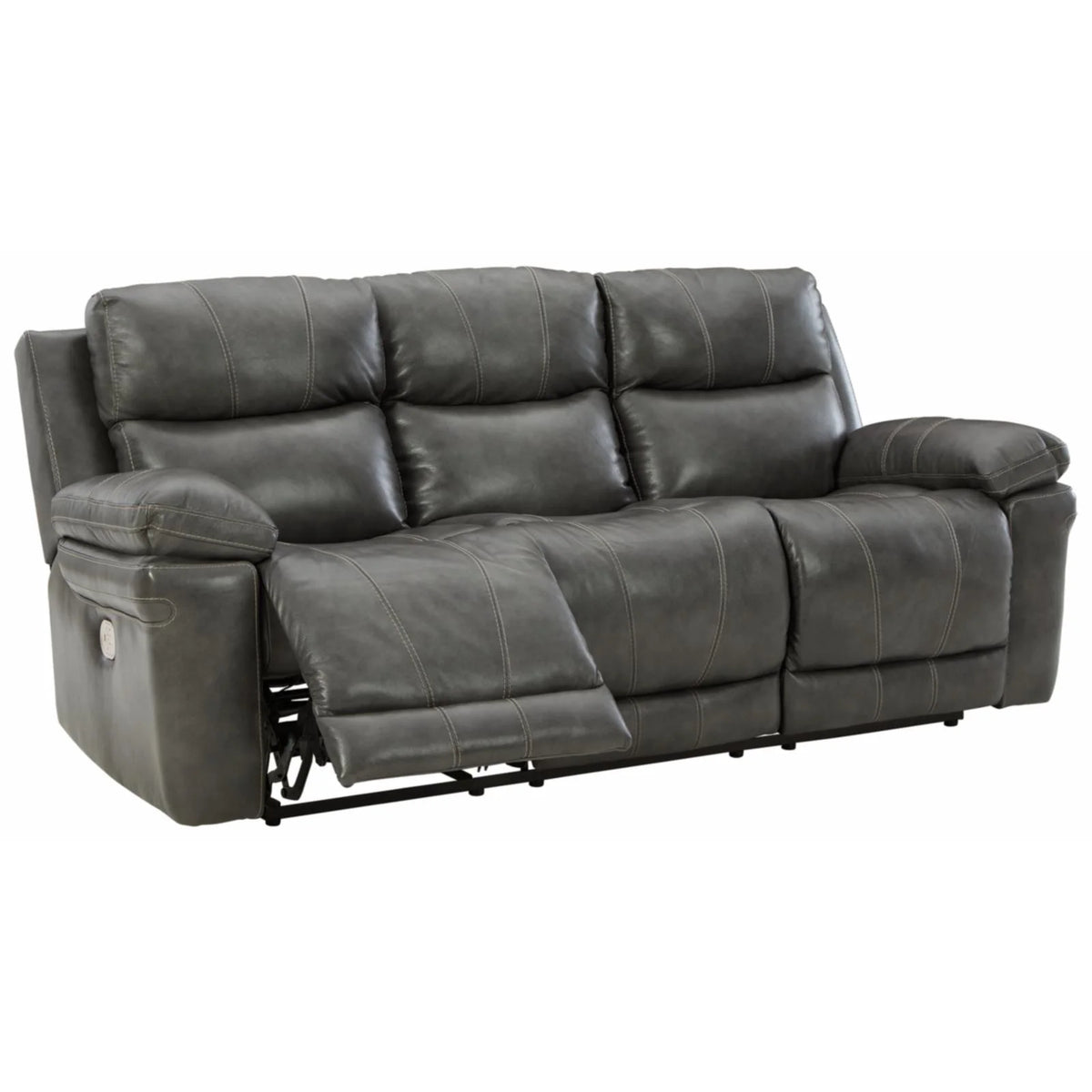 Chocolate Leather Power Reclining Sofa with Headrest R21501