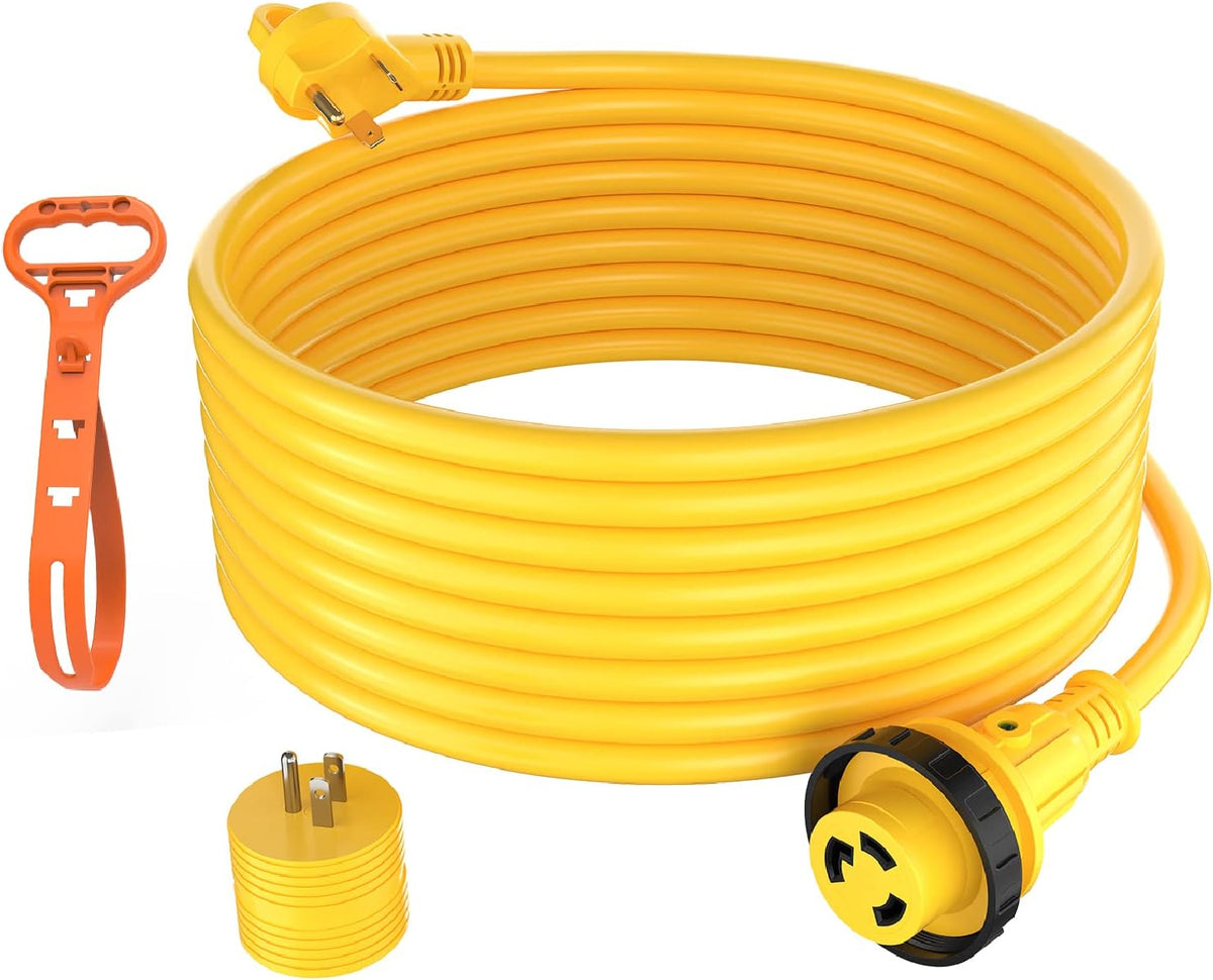 30 Amp RV Power Extension Cord 50 ft with Locking Adapter O844042