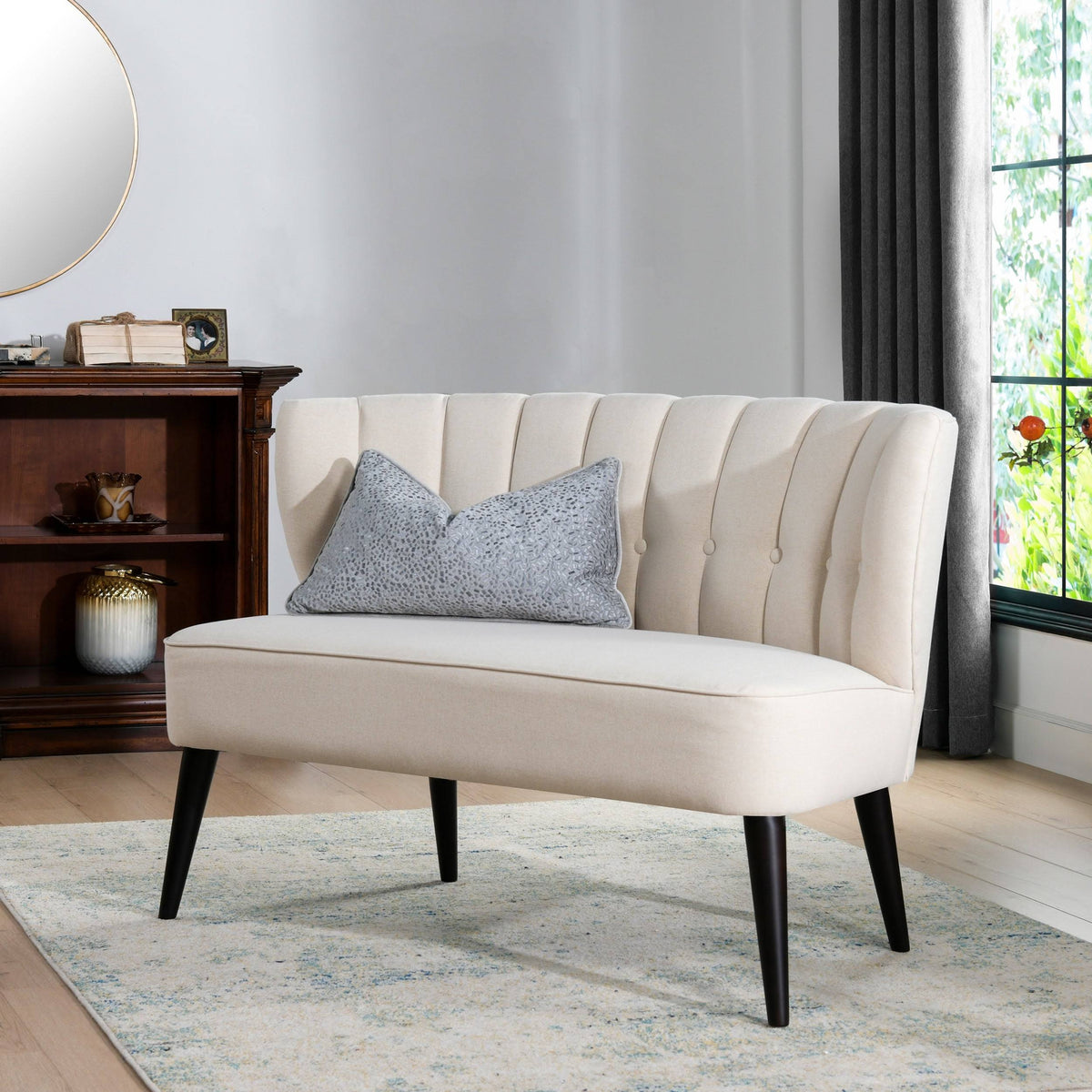 Orange Tufted Settee I870