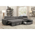 Gray Microfiber Sectional Sleeper Sofa and Ottoman G748075