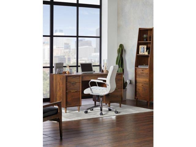White Leather Mid-Back Chair X6817