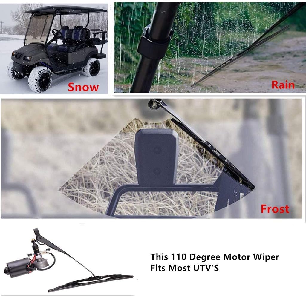 12V Universal Electric Windshield Wiper Motor Kit for UTV ATV Windshields M40274