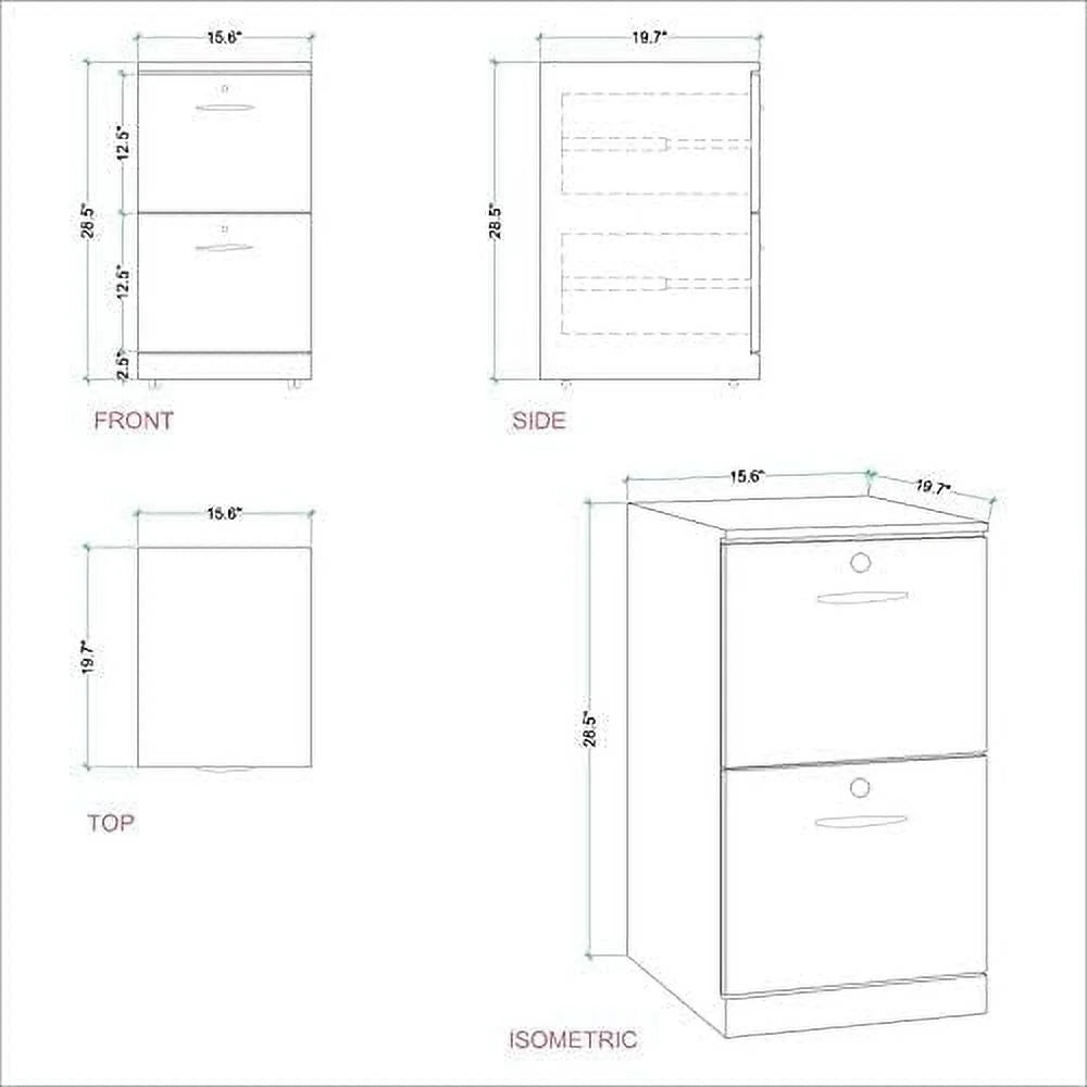 2 Drawer Transitional File Cabinet U12876