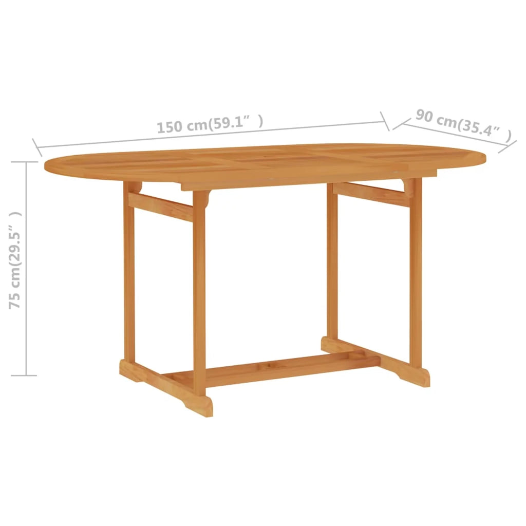 Wooden Outdoor Dining Table with Umbrella Hole A4619