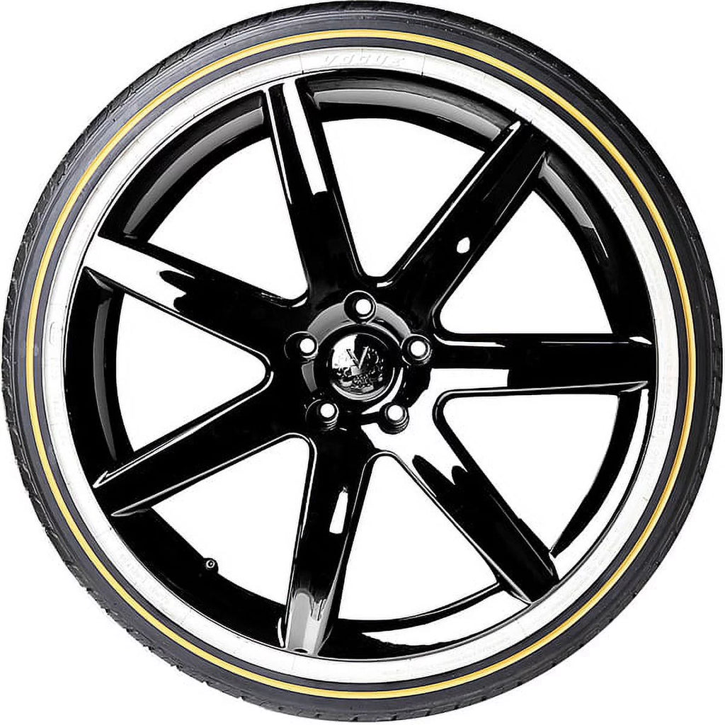 235/75R15 White/Gold Sidewall Tires Q406