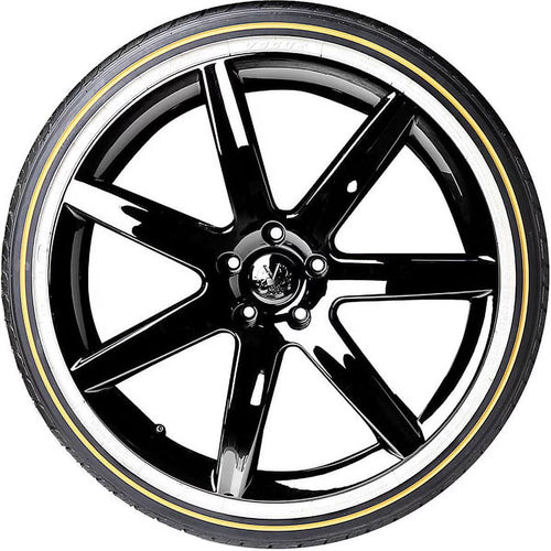 235/75R15 White/Gold Sidewall Tires Q406