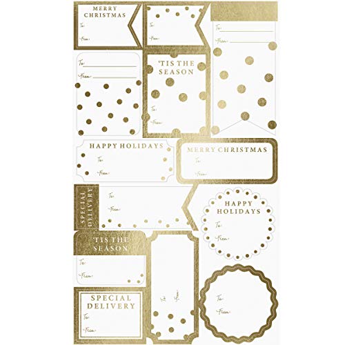 White Self-Adhesive Christmas Gift Labels I6761