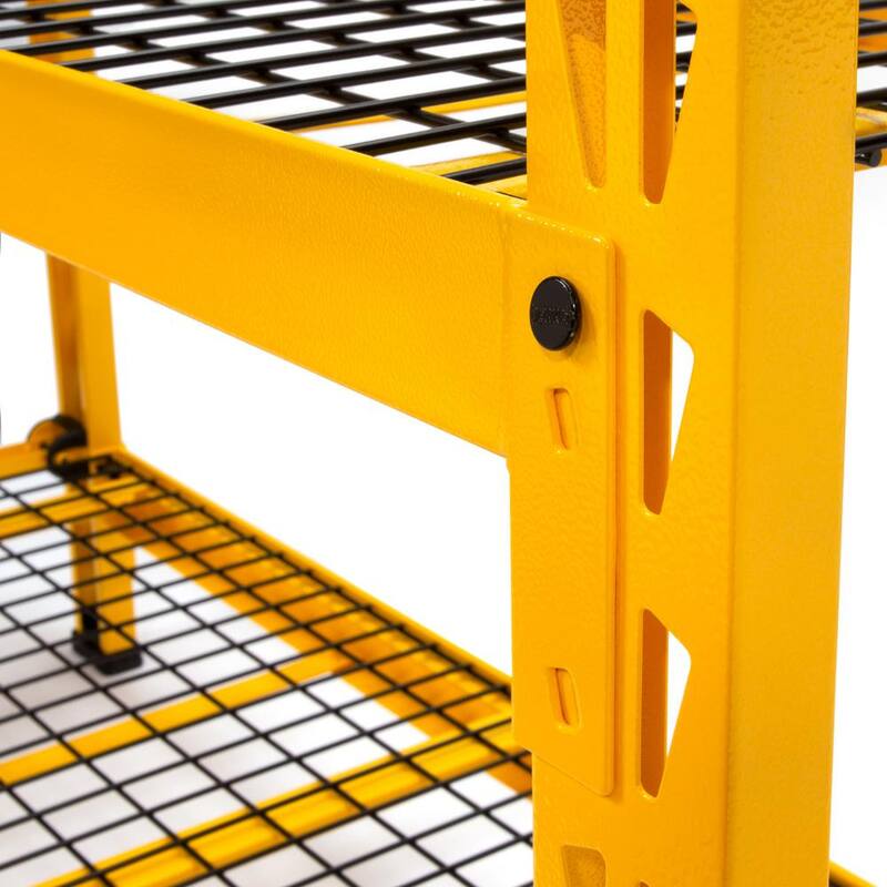 Yellow 3-Tier Wire Steel Shelving Unit L66466