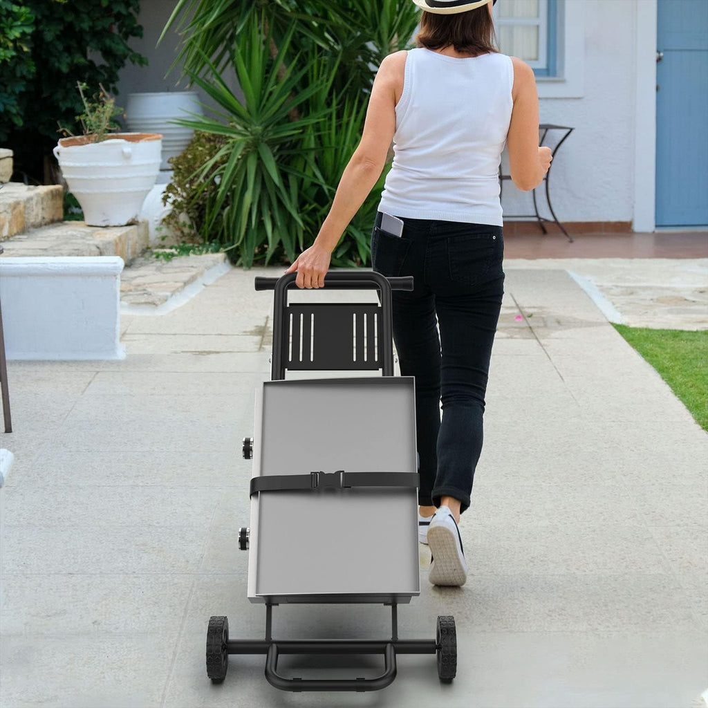 Folding Grill Cart with Side Shelf X1336