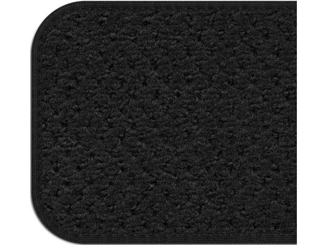 Set of 12 Black Adhesive Carpet Stair Treads B68516