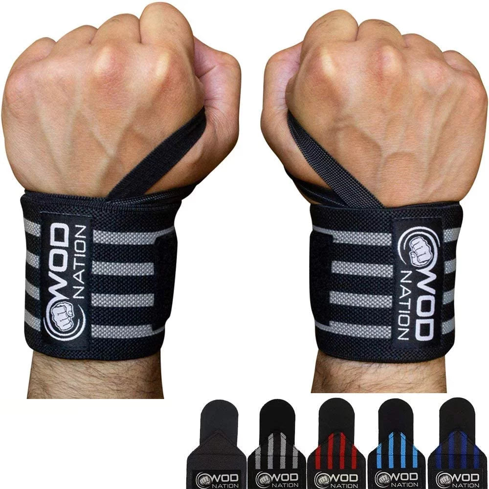 Black Set of 2 Weightlifting Wrist Wraps W9497
