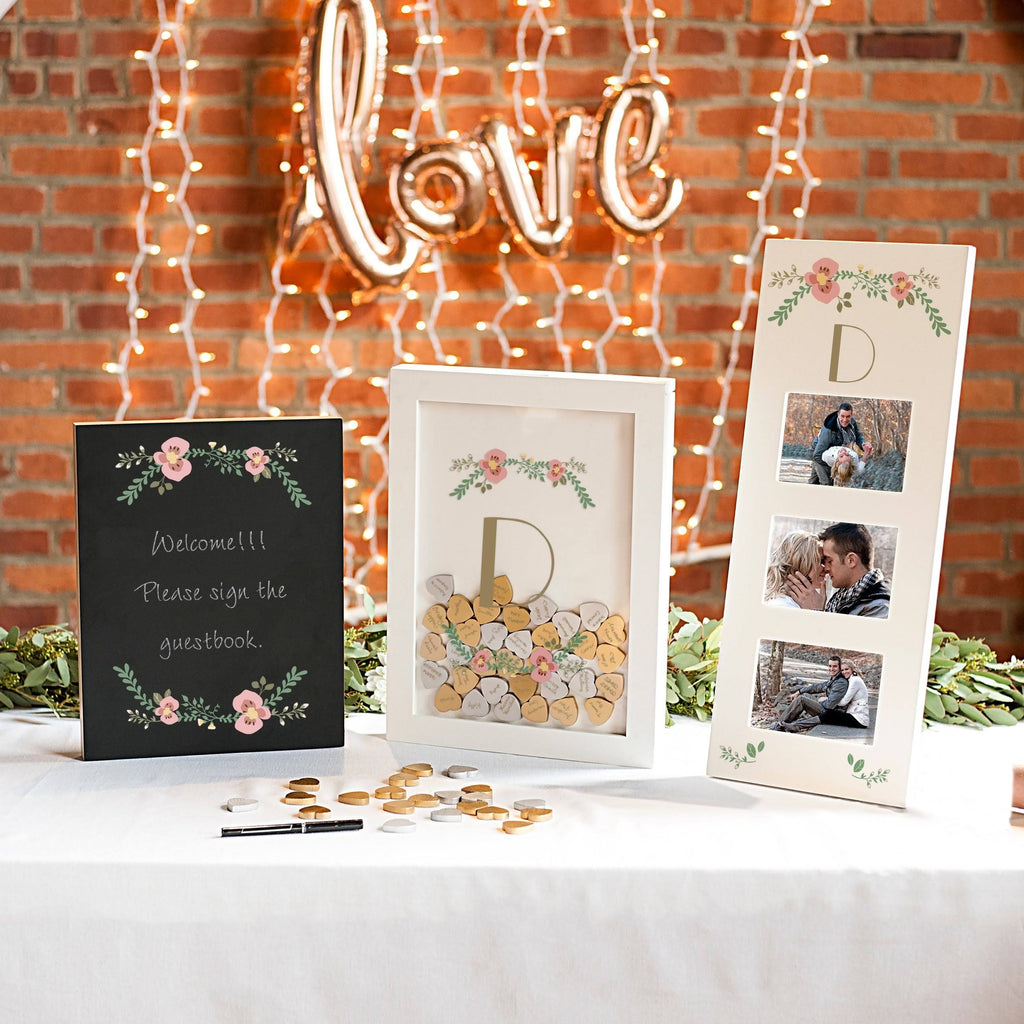 Floral Heart Drop Guestbook H697